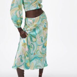 Paisley Print Midi Skirt